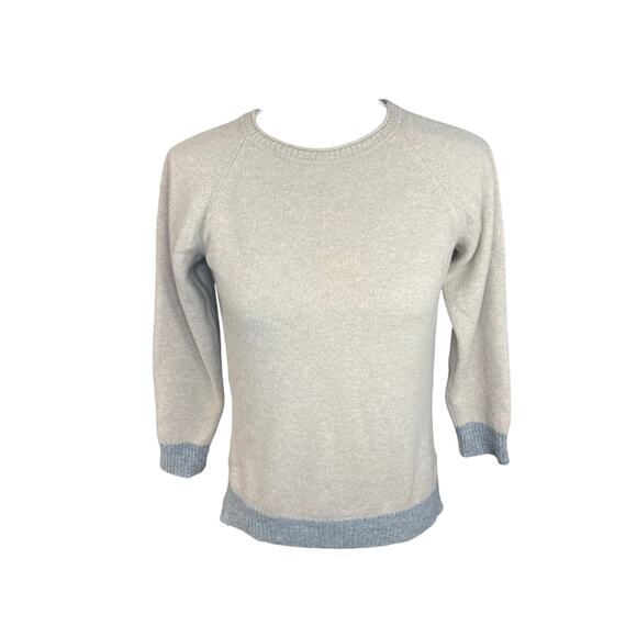 Rosso35 tan cashmere merino wool sweater neutral casual preppy quiet luxury - Picture 2 of 9